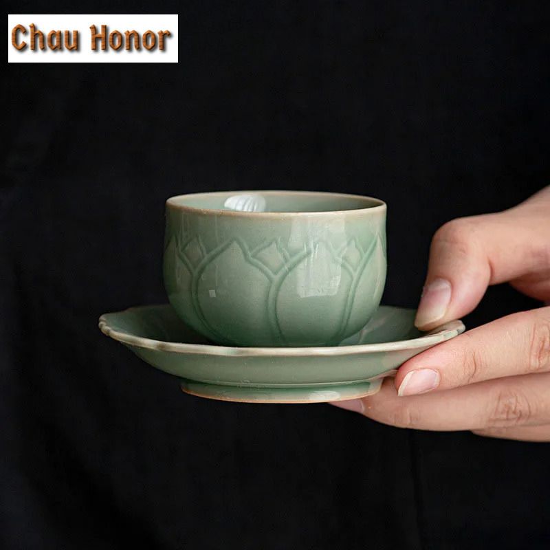 Celadon Ceramic Cup - 65ml Retro Celadon Sample Tea Cup