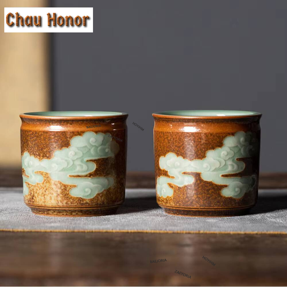 Celadon Ceramic Cup - 100ML Handmade Longquan Celadon Teacup Vintage