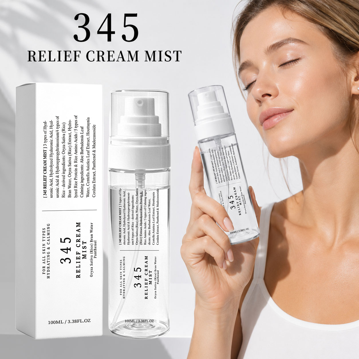 345 Relief Cream Mist Korean S - Korean Skincare Routine review and price