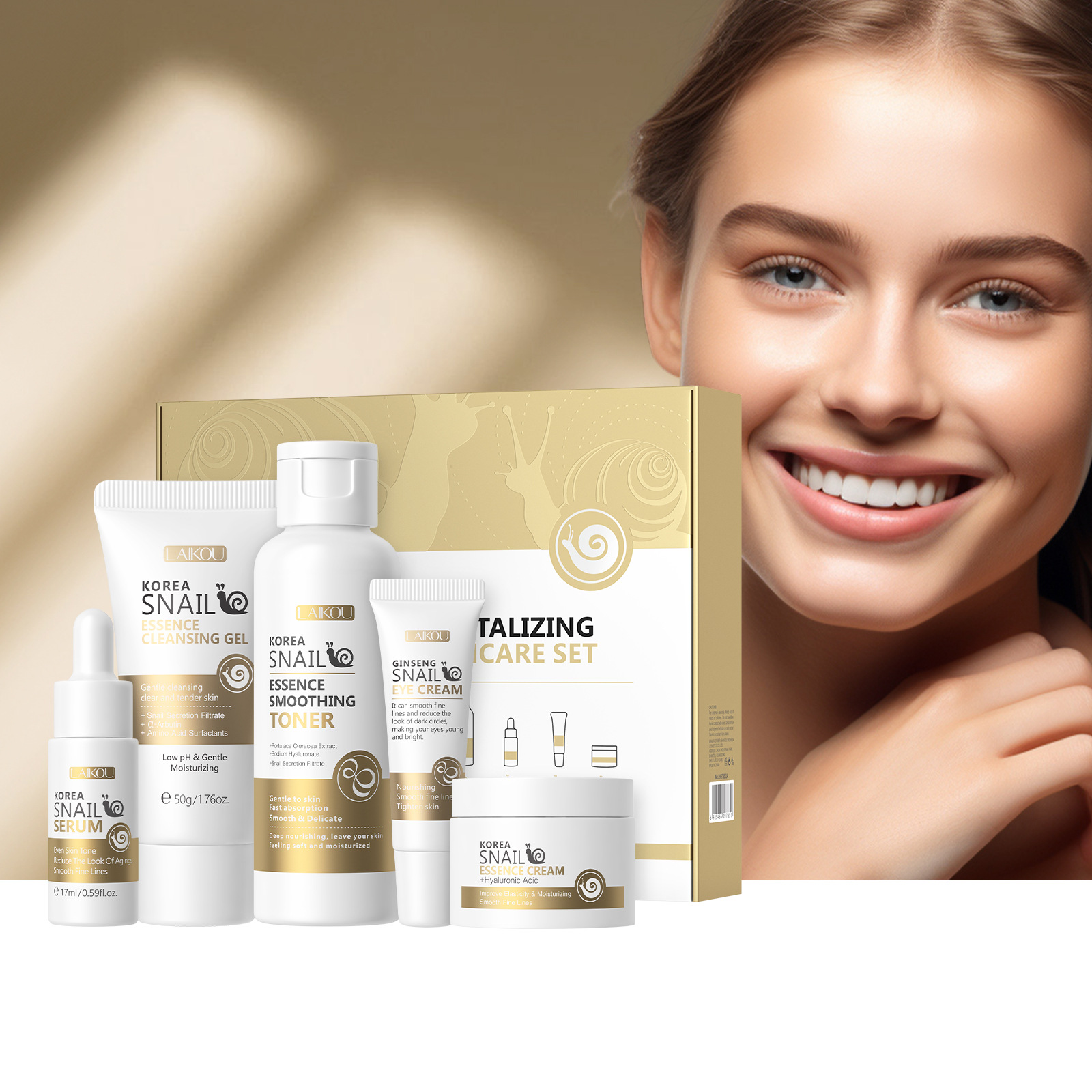 5pcs Boxed Korea Snail Skin Ca - Essence Serum Toner review and price