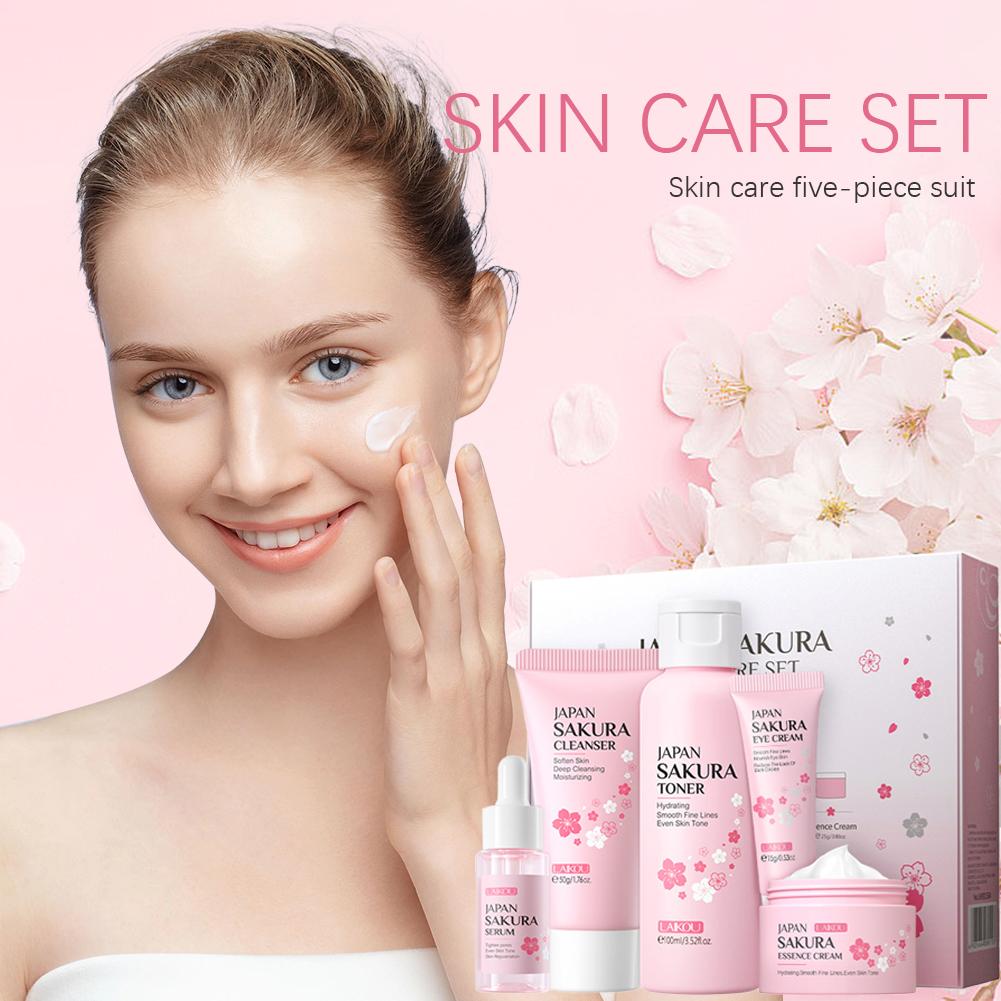 5/3pcs/Set Sakura Skin Care Se - Korean Skincare Routine review and price